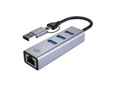 ABBY25G USB zu Gigabit-Netzwerkadapter mit 3-Port-USB-Hub