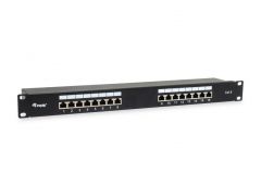 326417 Patch Panel schermato Cat.6 a 16 porte, Nero
