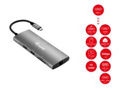 133490 USB-C 9 in 1 Multifunctional Adapter, HDMI 4K/60Hz, Gigabit LAN, USB 3.2 GEN1, SD/TF, 100W USB PD
