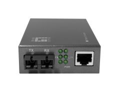 GVM-2001  Smart Gigabit RJ45-SC Media Converter, Multi-Mode Fiber, 850nm, 500M, Compatible with 19-inch rack-mountable chassis