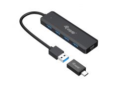 128959 Hub USB 3.2 Gen 1 a 4 porte con adattatore USB-C