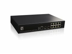 GEP-1061 10-Port-L2-Managed-Gigabit-PoE-Switch, 2 x Gigabit SFP, 8 PoE-Ausgänge, 180W PoE-Leistungsbudget