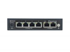FEP-0631, Fast Ethernet de 6 puertos, PoE de 4 puertos, 802.3af/at, 250M, Comprobación automática de PoE