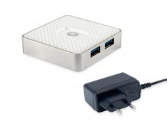 HUBBIES03W 4-Port-USB-3.0-Hub mit Netzteil