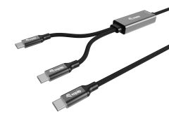Cable de carga USB-C a C en Y, 1.5m, PD 140W, Negro 128895