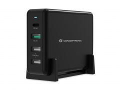 OZUL01B 65W 4-Port Desktop USB PD Charger, USB-C x 1, USB-A x 3, QC 3.0, PD 3.0