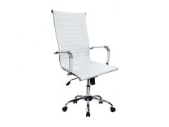651017 Silla de oficina, tapicería acanalada, respaldo alto, blanco