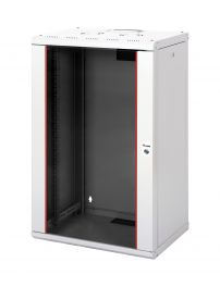 Armario de red de pared Equip Pro Mount de 19", 20U, 600x450 mm, con puerta de cristal, paneles extraíbles y con cerradura, montado, gris RAL7035