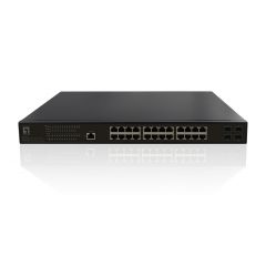GEP-2861 Switch Gigabit PoE gestionado de capa 2 de 28 puertos, 4 x Gigabit SFP, 24 salidas PoE, presupuesto de energía PoE de 390 W