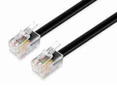 105104 Cable plano telefónico, 28AWG, Negro, 5.0m