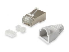 121181 Set di connettori schermati Cat.6 RJ45, 100 pezzi/set