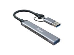 128969 Concentrador USB 3.2 Gen 1/2.0 de 4 Puertos, USB-C x 3 + USB-A x 1