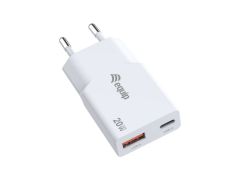 245522 Cargador USB PD GaN Slim de 2 puertos y 20 W, USB-C x1, USB-A x1