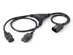 112210 Cable en Y de alimentación de alta calidad, C14 a 2 x C13, 1,6 m