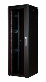 Equip Dynamic Flex Armadio Rack da Pavimento 19" Free Standing, 36U, 600x600mm, con Porta in Vetro, Pannelli Rimovibili e Bloccabili, Assemblato, RAL9005 Nero