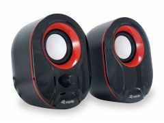 245332 Altavoz Estéreo 2.0, Negro/Rojo