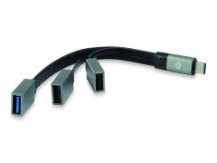 HUBBIES01G 3-Port USB 3.0/2.0 Cable Hub, USB-A 3.0 x 1, USB-A 2.0 x 2