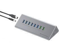 HUBBIES18G 10-fach Kombi-USB 3.0-Hub und Ladegerät mit 60W, 2-in-1 USB-C USB-A Kabel, USB 3.2 Gen 1