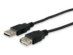 128850 Cable de extensión USB 2.0 tipo A macho a hembra, 1,8 m, negro