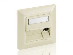 760304 Placa frontal alemana de 3 puertos para conector Keystone, blanco perla