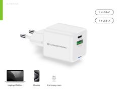 ALTHEA15W 20W Cargador USB PD GaN de 2 puertos, USB-C x 1, USB-A x 1, QC 3.0, PPS, PD 3.0