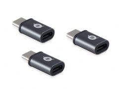 DONN05G USB-C to MicroUSB OTG Adapter 3-Pack, 480Mbps