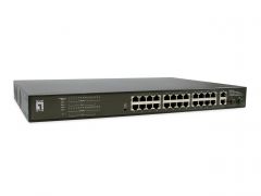 GEP-2821 Conmutador Gigabit PoE de 28 puertos, 24 salidas PoE, 2 x Gigabit RJ45, 2 x Gigabit SFP, 802.3at/af PoE, 390W