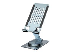 THANA08G Soporte de teléfono giratorio plegable, base giratoria de 360°, altura ajustable