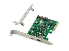 EMRICK09G 2-Port USB 3.2 Gen 2 PCIe Card, USB-C x 1, USB-A x 1