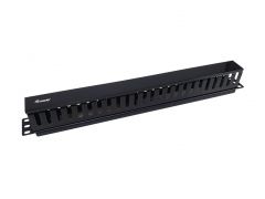 327314 Panel de gestión de cables para montaje en rack de 19", negro