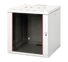 Armario de red de pared Equip Pro Mount de 19", 12U, 600x600 mm, con puerta de cristal, paneles extraíbles y con cerradura, montado, gris RAL7035