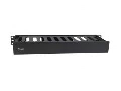 327318 Panel de gestión de cables para montaje en rack de 19", negro