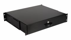 EQUIP CAJÓN CON CERRADURA 19', 2U, RAL9005 NEGRO