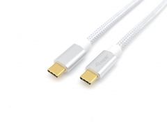 128355 Cable USB 3.2 Gen 2 C a C, M/M, 0.5m, PD 100W, 4K/60Hz, 10Gbps, Blanco