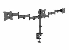 650116 Staffa di montaggio da scrivania articolata per triplo monitor da 13"-27"