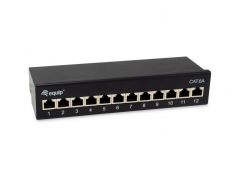 326622 Patch Panel Schermato da Tavolo Cat.6A a 12 Porte, Nero