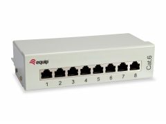227369 Panel de Conexiones de Escritorio Cat.6 de 8 Puertos, Gris Claro