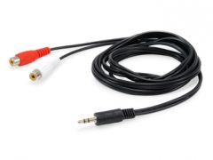 147093 Cable de audio estéreo de 3,5 mm macho a 2 x RCA hembra, 2,5 m