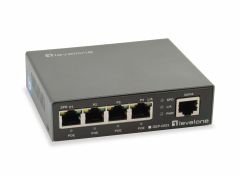 GEP-0523, switch PoE Gigabit de 5 puertos, PoE 802.3at/af, 4 salidas PoE, 60W